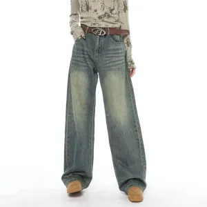 High-Waisted Baggy Stylish Loose Straight Denim Jeans