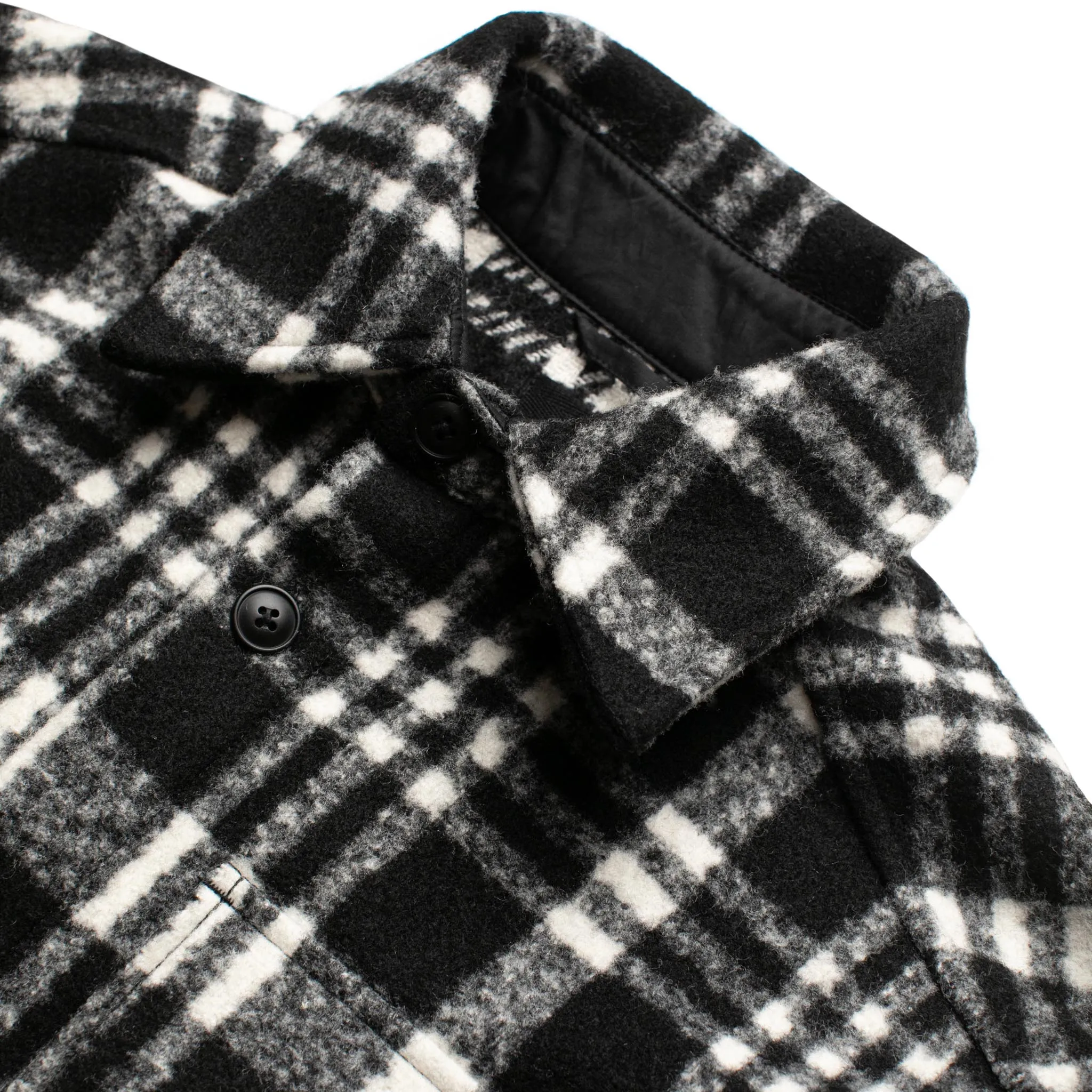 HOMME  Heavyweight Flannel Overshirt Grey/White Plaid