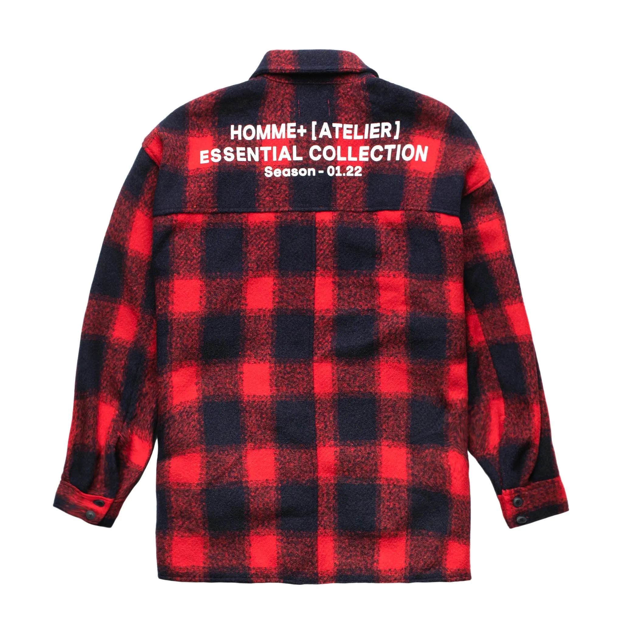 HOMME  Heavyweight Flannel Overshirt Red Check