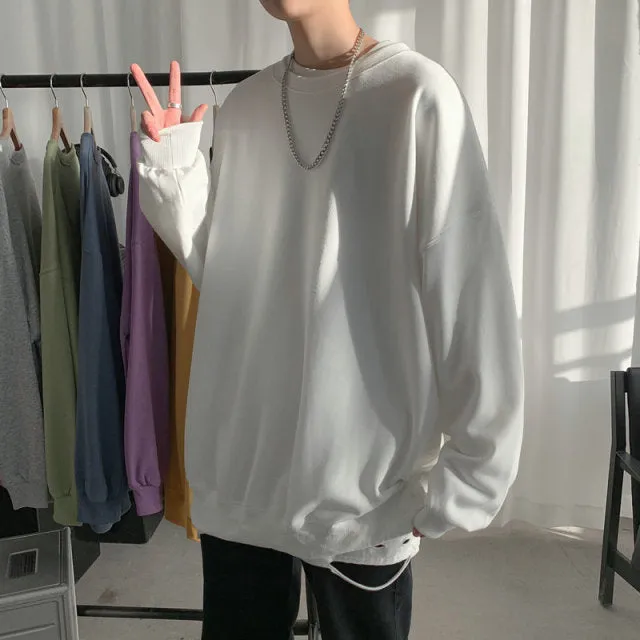 Hoodies Sweatshirt Mens Black White Hip Hop Punk Pullover Streetwear Casual Fashion Clothes Mens Oversized Korean Harajuku