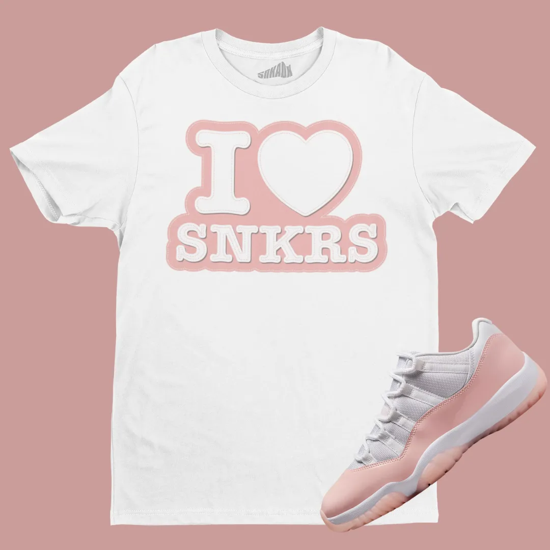 I Love Sneakers T-Shirt Matching Air Jordan 11 Low Legend Pink