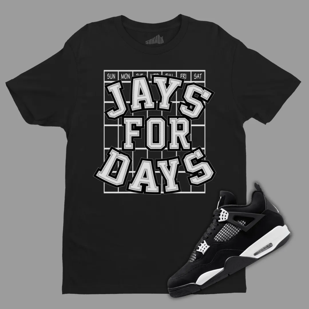 Jays For Days T-Shirt Matching Jordan 4 White Thunder