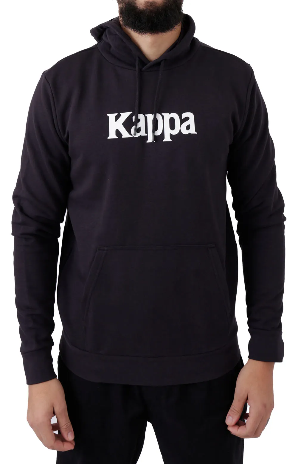 Kappa Haris Classic Pullover Hoodie - Black Smoke/Lt Yellow/Bright White