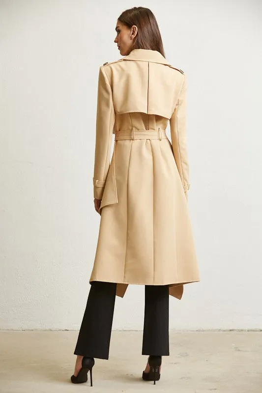 Khaki Modern Cutout Trench Coat