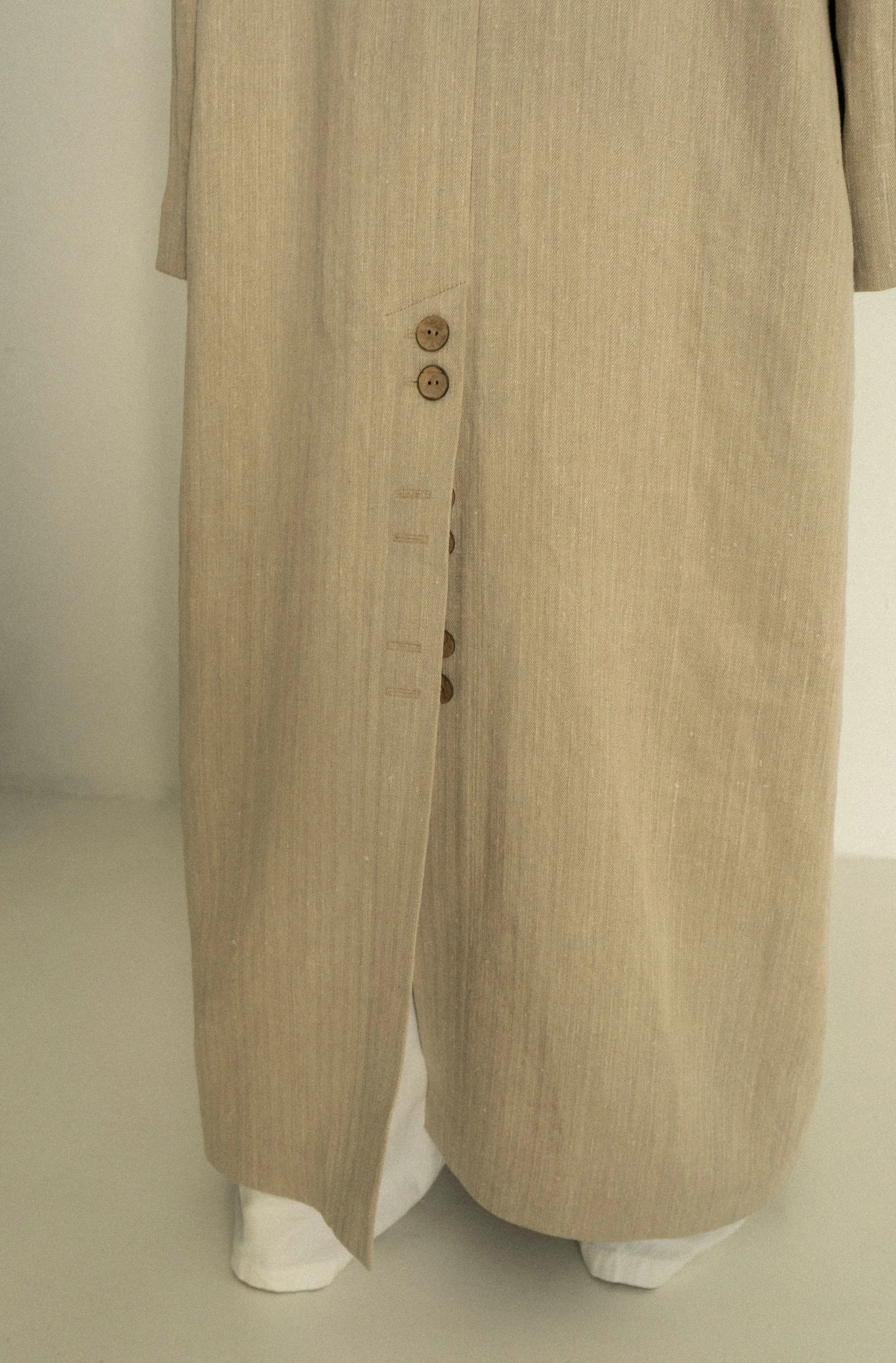 Khmelnytske Shosse Linen Hemp Trench Coat Beige