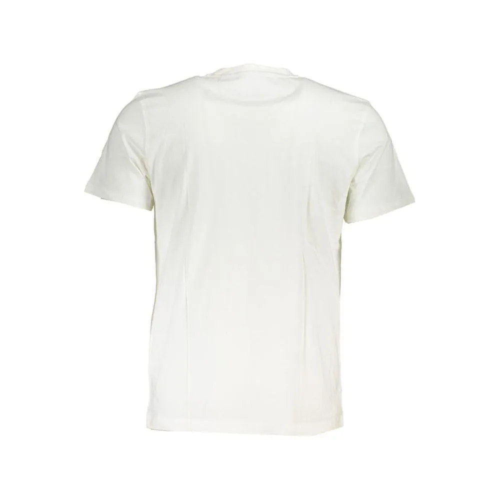 La Martina Chic White Crew Neck Tee with Logo Print