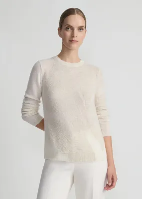 LAFAYETTE 148 Wood Grain Intarsia Sweater - Cloud Metallic