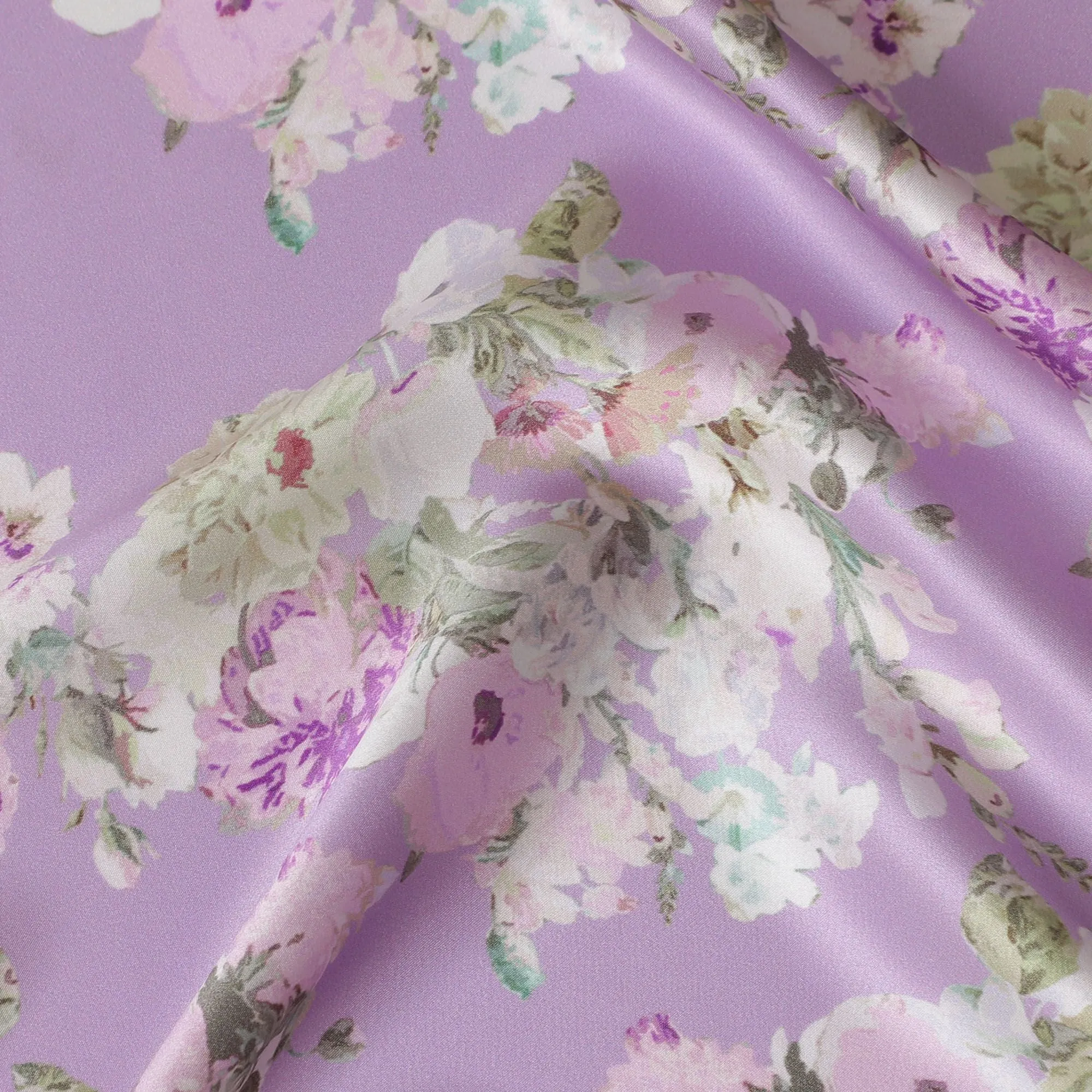 Lavender Whisper Satin Fabric: A Gentle Embrace - D17628