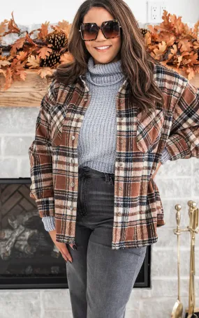 Layer it Up Brown Plaid Shacket - Final Sale