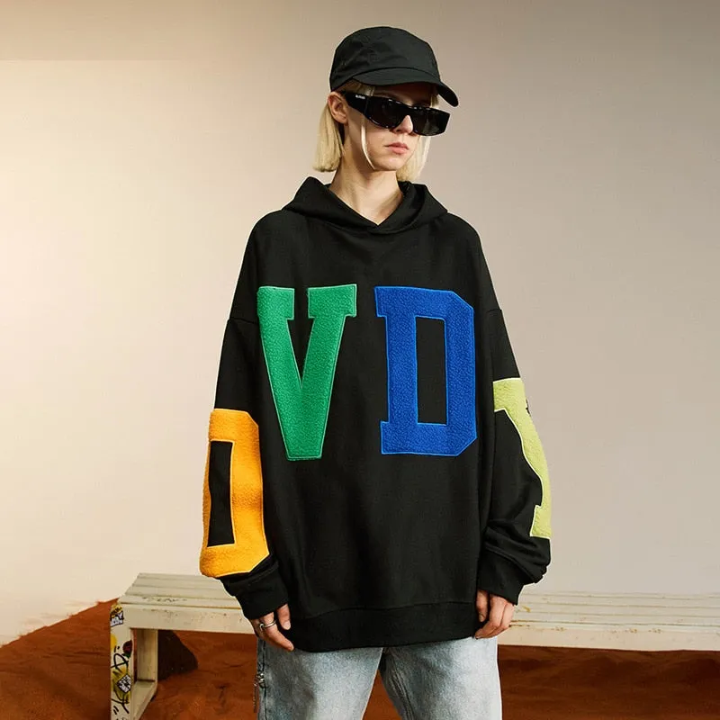 Letter Print Hoodies Streetwear Men Women Hip Hop Hoodie Sweatshirt Loose Casual Pullover Cotton Clothing