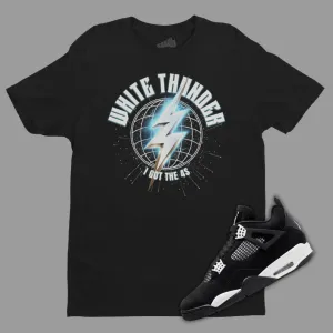 Lightning Bolt T-Shirt Matching Jordan 4 White Thunder