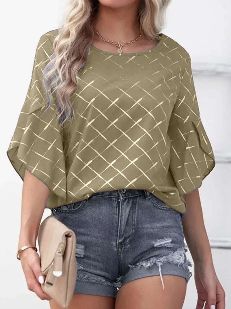 Loose Casual Ruffle Sleeve Top T-shirt