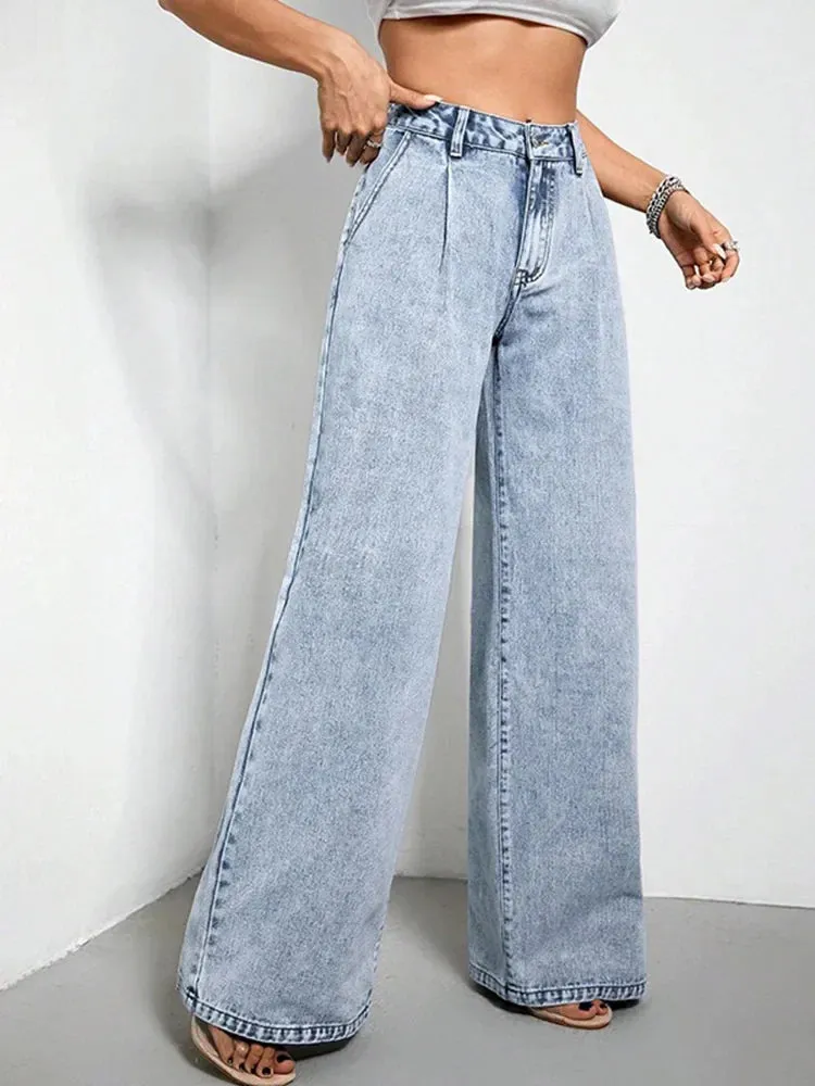 Loose High-Waisted Wide Leg Jeans for Casual Streetwear