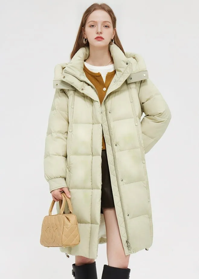 LOOSE THICK HOODED LONG DOWN COAT