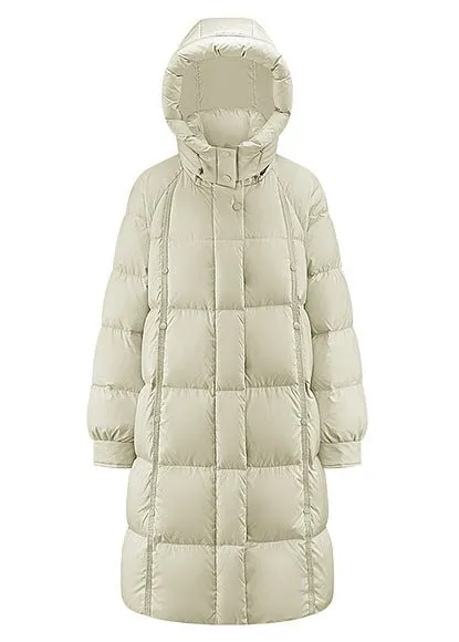 LOOSE THICK HOODED LONG DOWN COAT