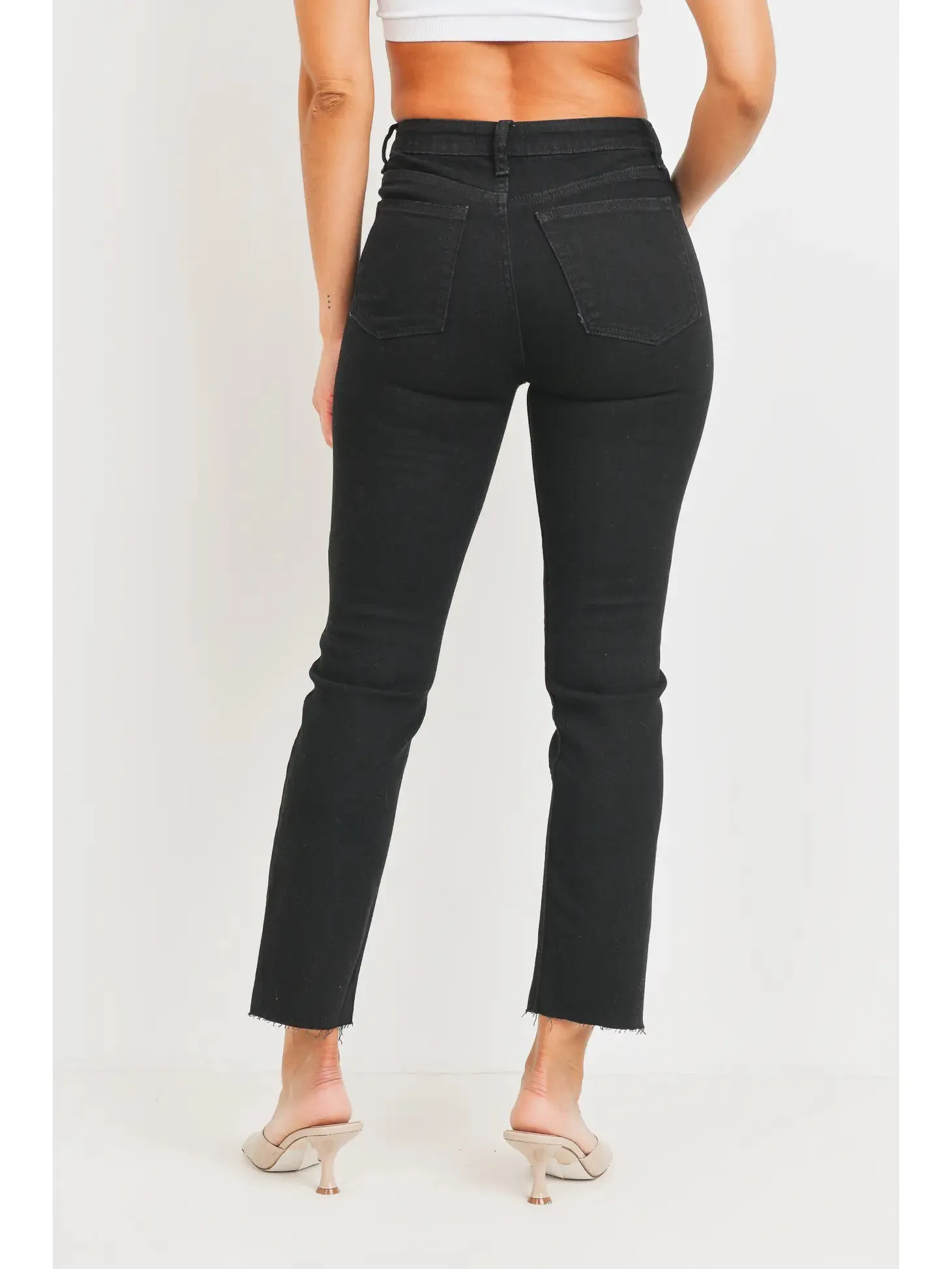 LUNA CUT OFF STRAIGHT LEG JEANS