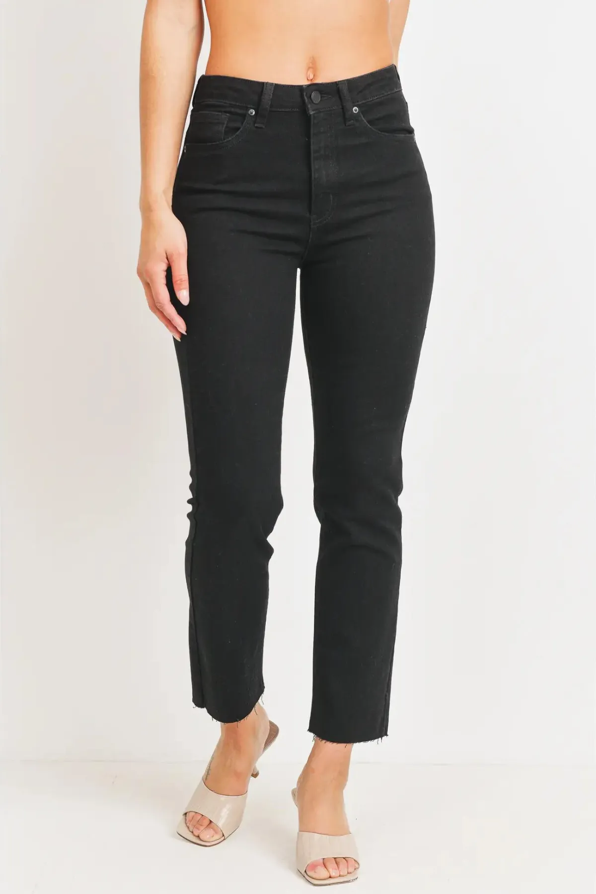 LUNA CUT OFF STRAIGHT LEG JEANS