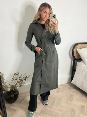 Maxi Length Trench Coat / Khaki