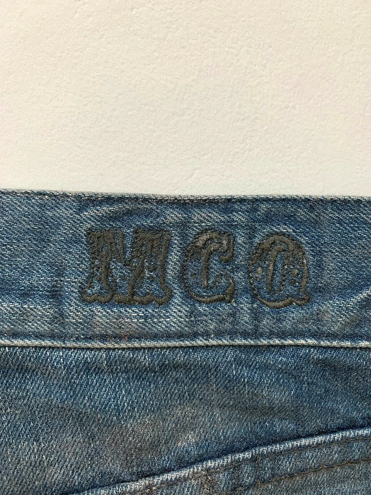 McQ  Silver Coated Blue Denim Jeans