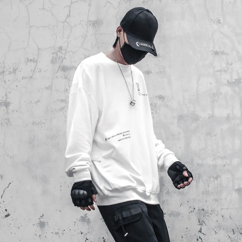 Men Patchwork Printed Sweatshirt Streetwear Fashion Harajuku O-Neck Pullover Loose Tops WB311