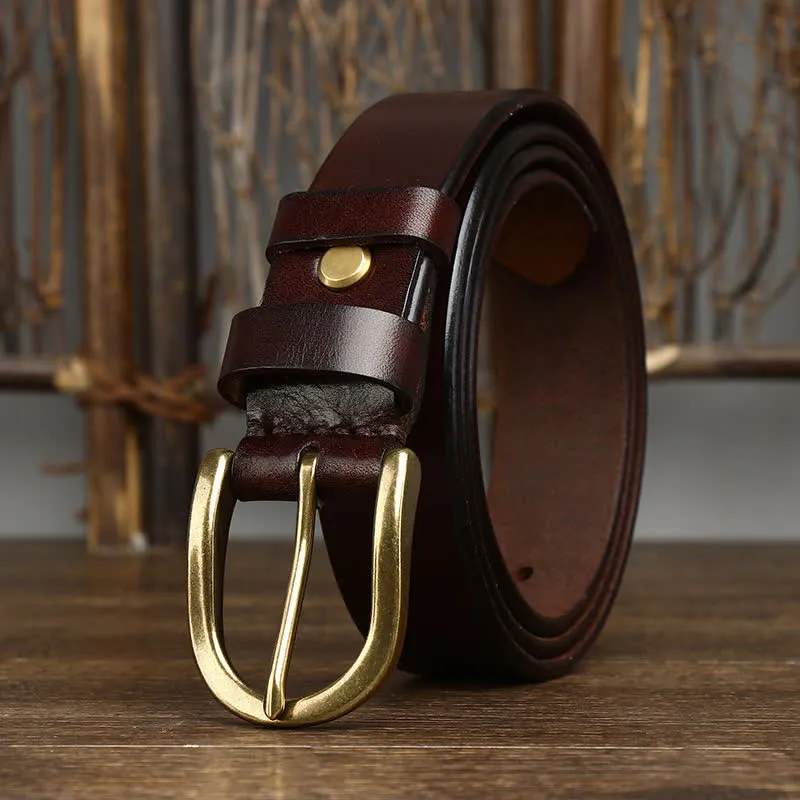 Men's Casual Smooth Glossy Leather Belt