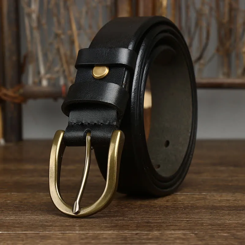 Men's Casual Smooth Glossy Leather Belt