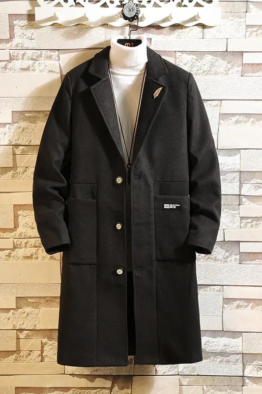 Men's woolen trench coat