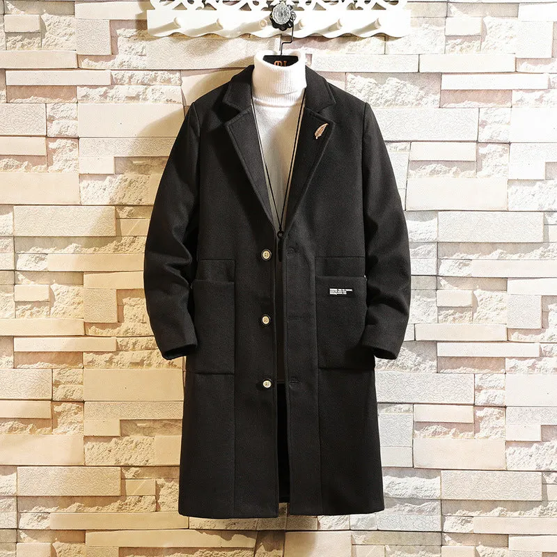 Men's woolen trench coat