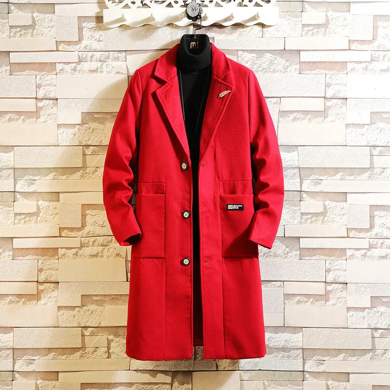 Men's woolen trench coat