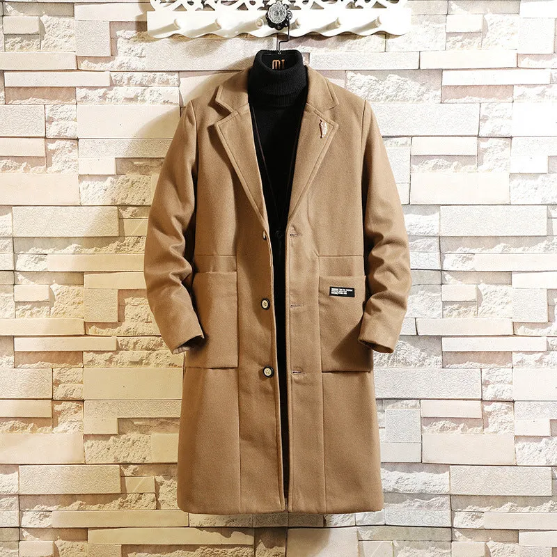 Men's woolen trench coat