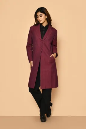 Mrinal Handloom Cotton Trench Coat Jacket for Women