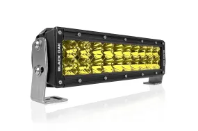 New - 10 Inch Yellow Lens Fog Light Double Row: Black Oak LED Pro Series 3.0 Dual Row LED Light Bar - Combo Optics (100w)