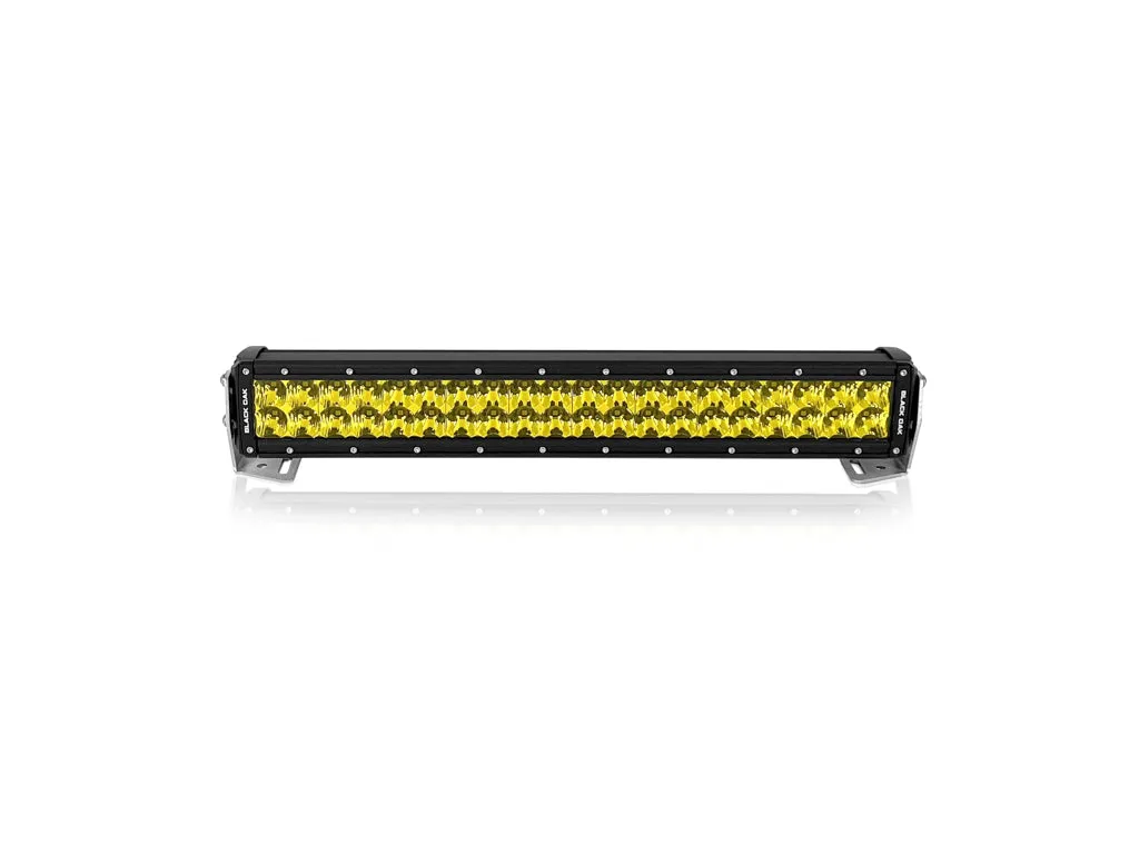 New - 20 Inch Yellow Lens Fog Light in Double Row: Black Oak LED Pro Series 3.0 Dual Row LED Light Bar - Combo Optics (200w)