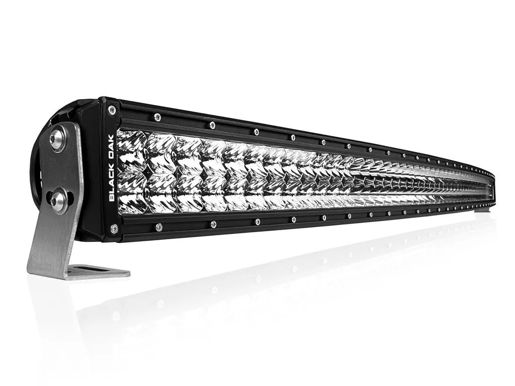 New - 50 Inch Curved Double Row: Black Oak LED Pro Series 3.0 Dual Row Light Bar - Combo, Spot, or Flood Optics (300w/500w)