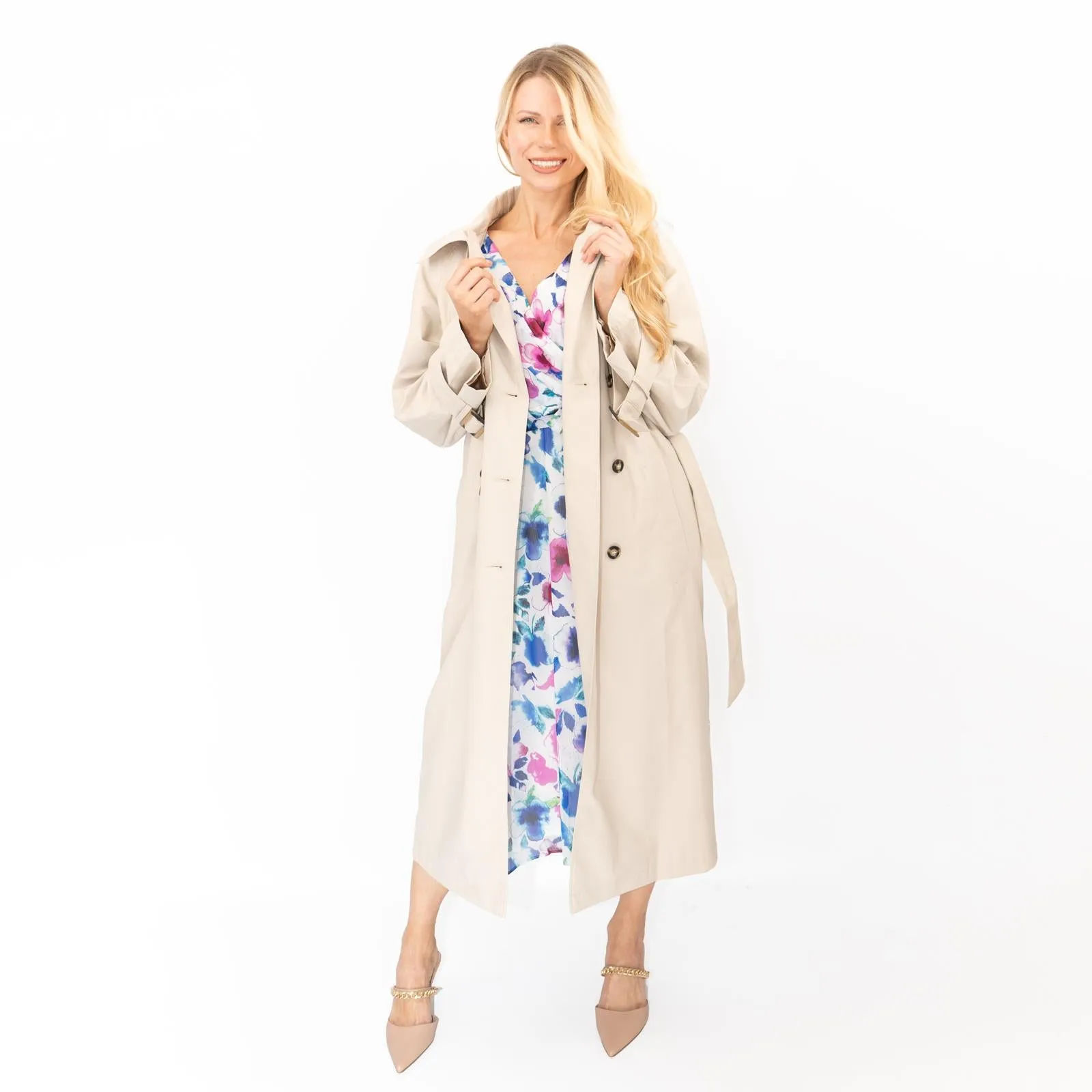 Next Womens Stone Belted Trench Coat