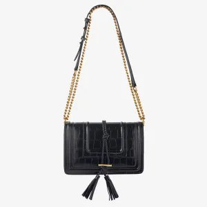 Nikki Williams - Beau Cross Body bag in black Croc leather