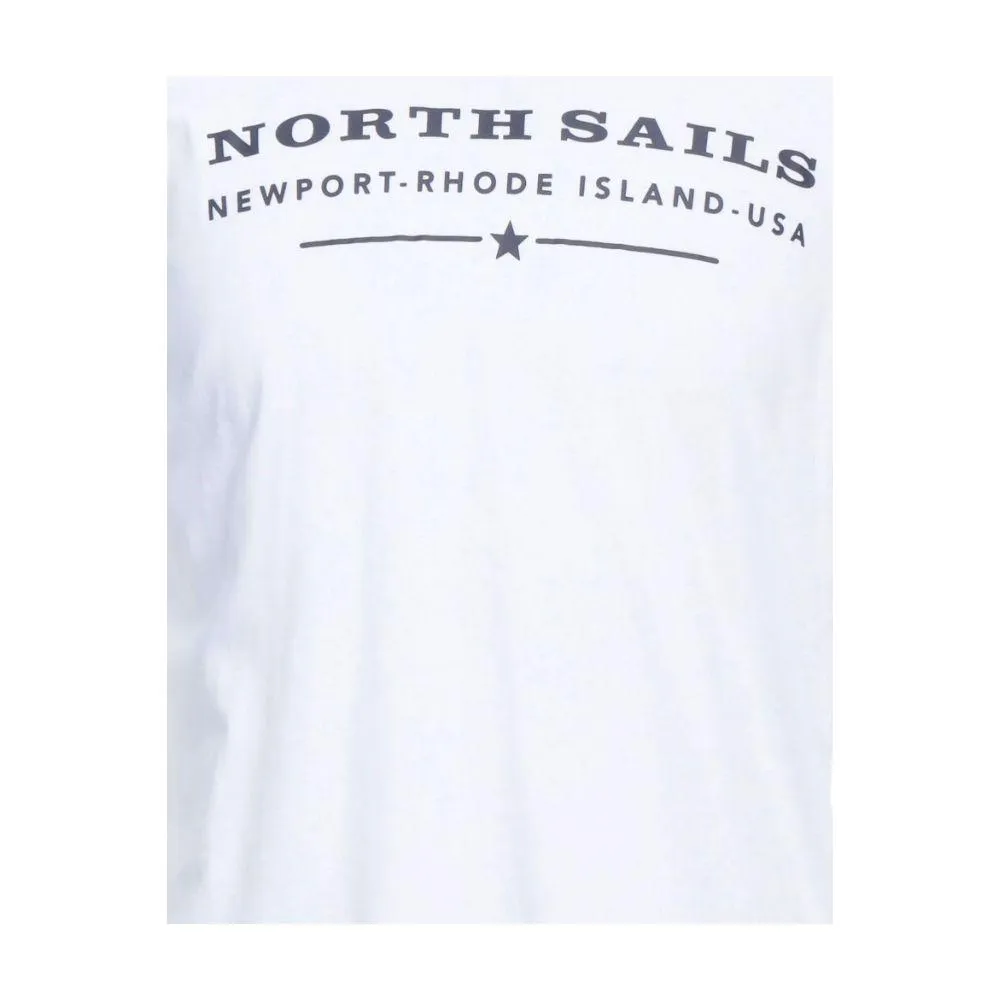 North Sails Elegant White Cotton Tee with Chest Print