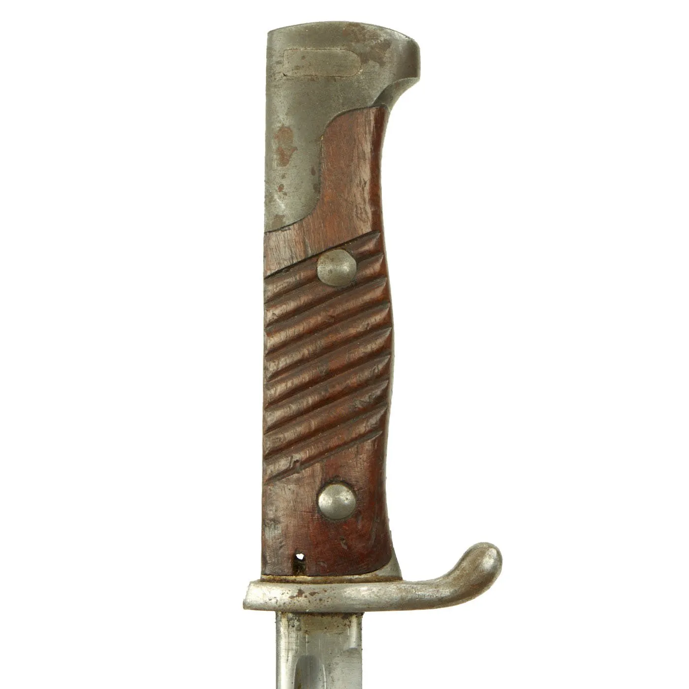 Original German WWI M1898 Long GEW 98 Peruvian Contract Bayonet with Leather Scabbard - c.1909