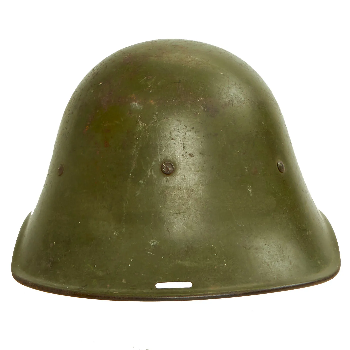 Original Netherlands WWII Dutch M23/27 Steel Helmet With Badge and Original Paint