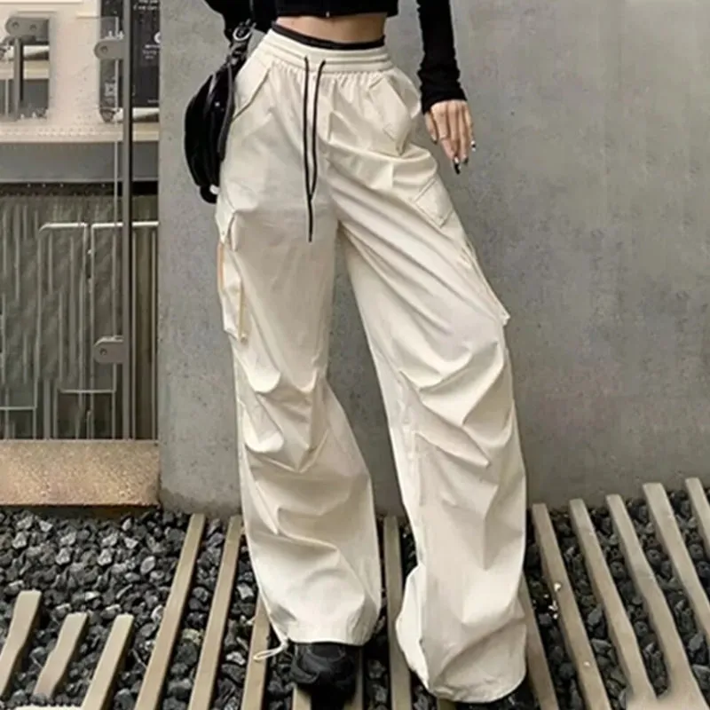 Pastel Color Wide Leg Cargo Pants