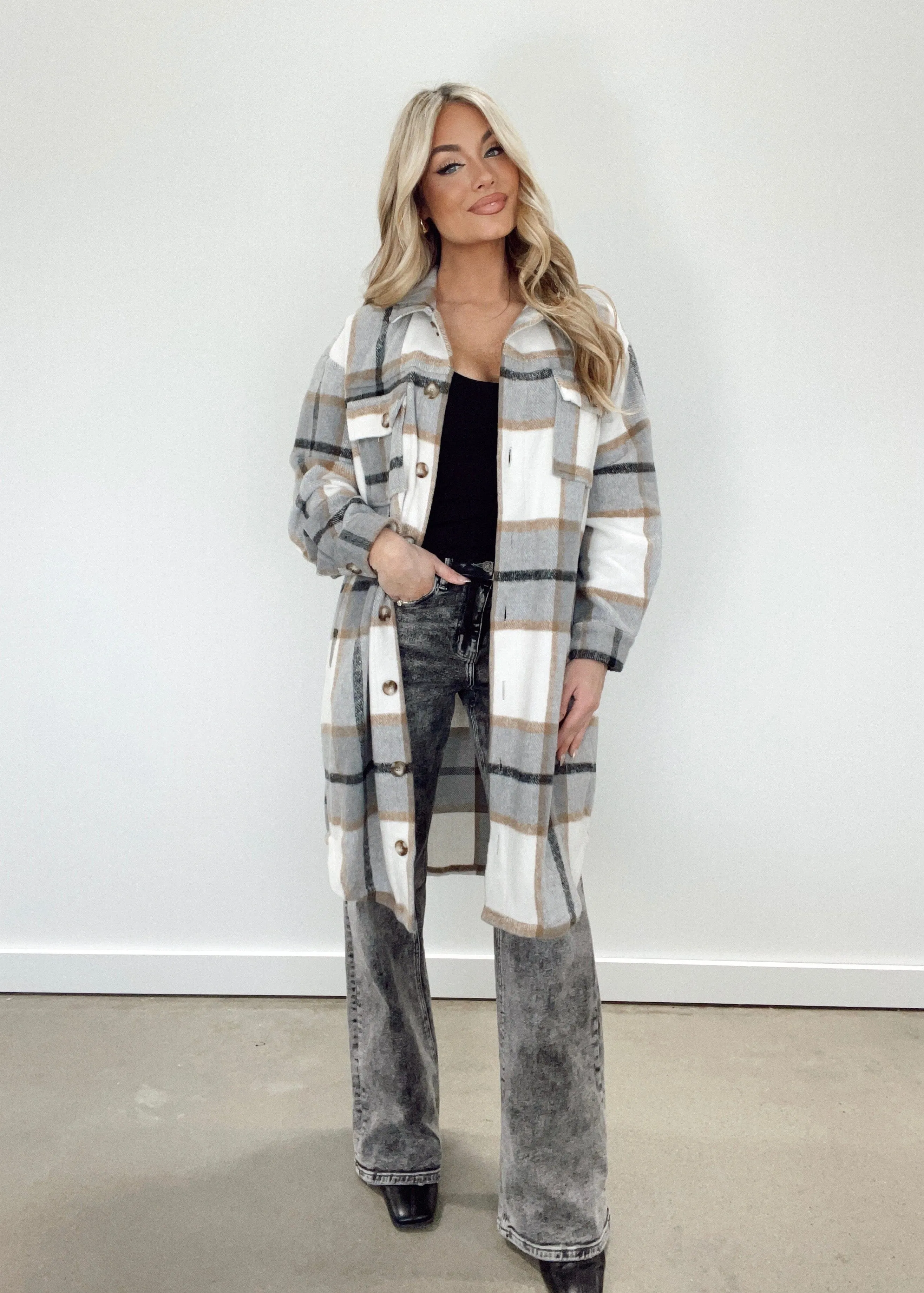 Plaid Long Shacket