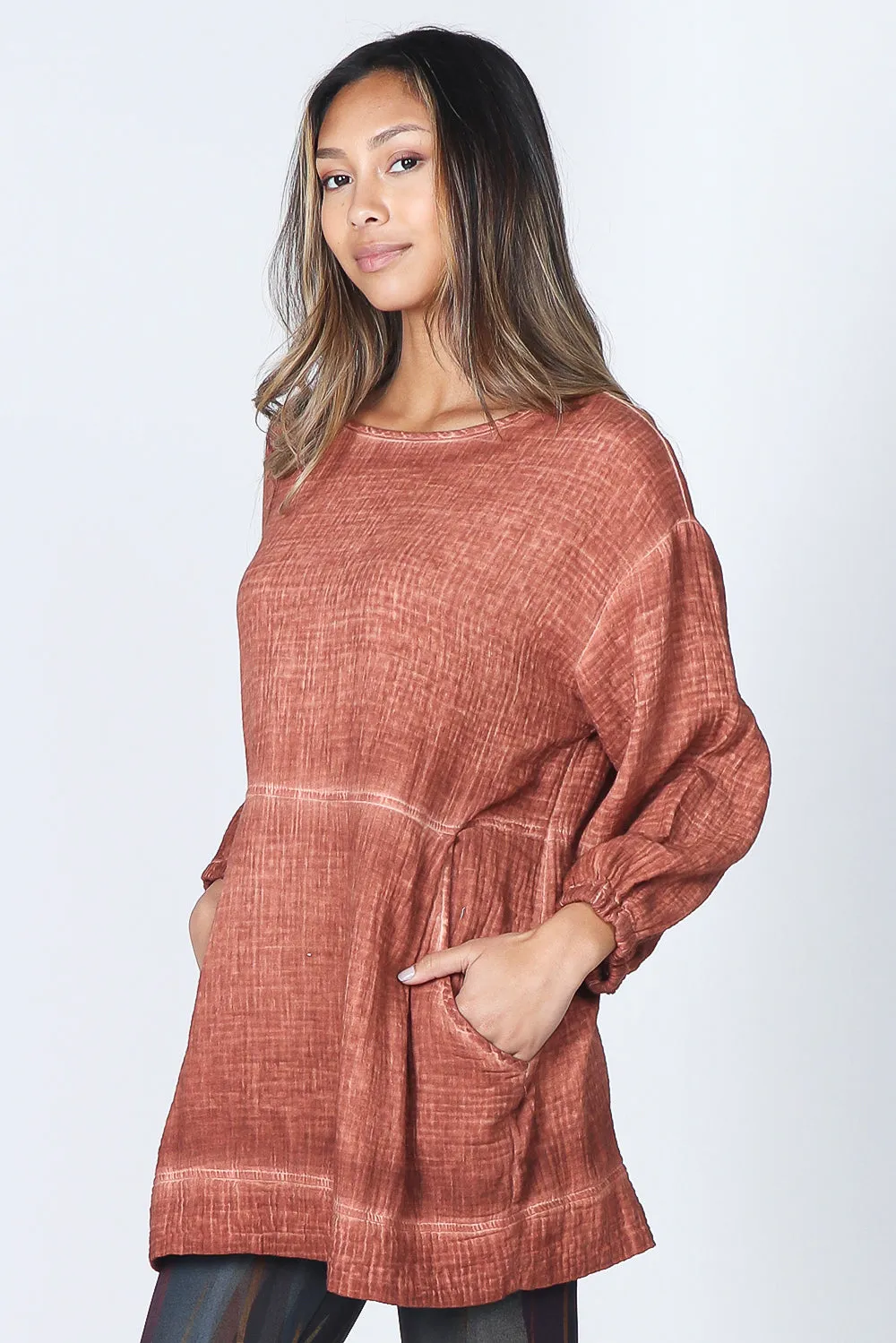 Pocketed Double Gauze Pullover