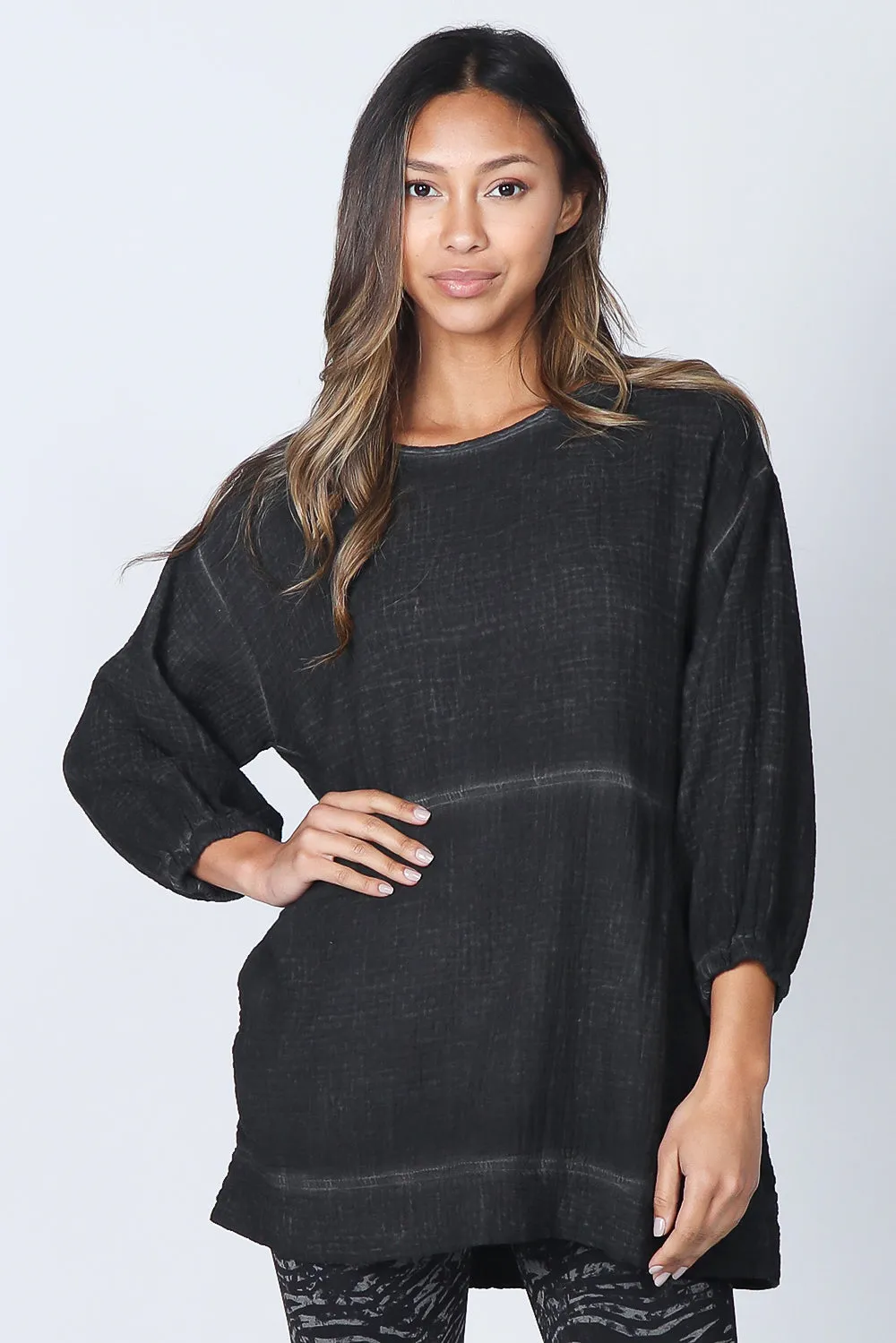 Pocketed Double Gauze Pullover