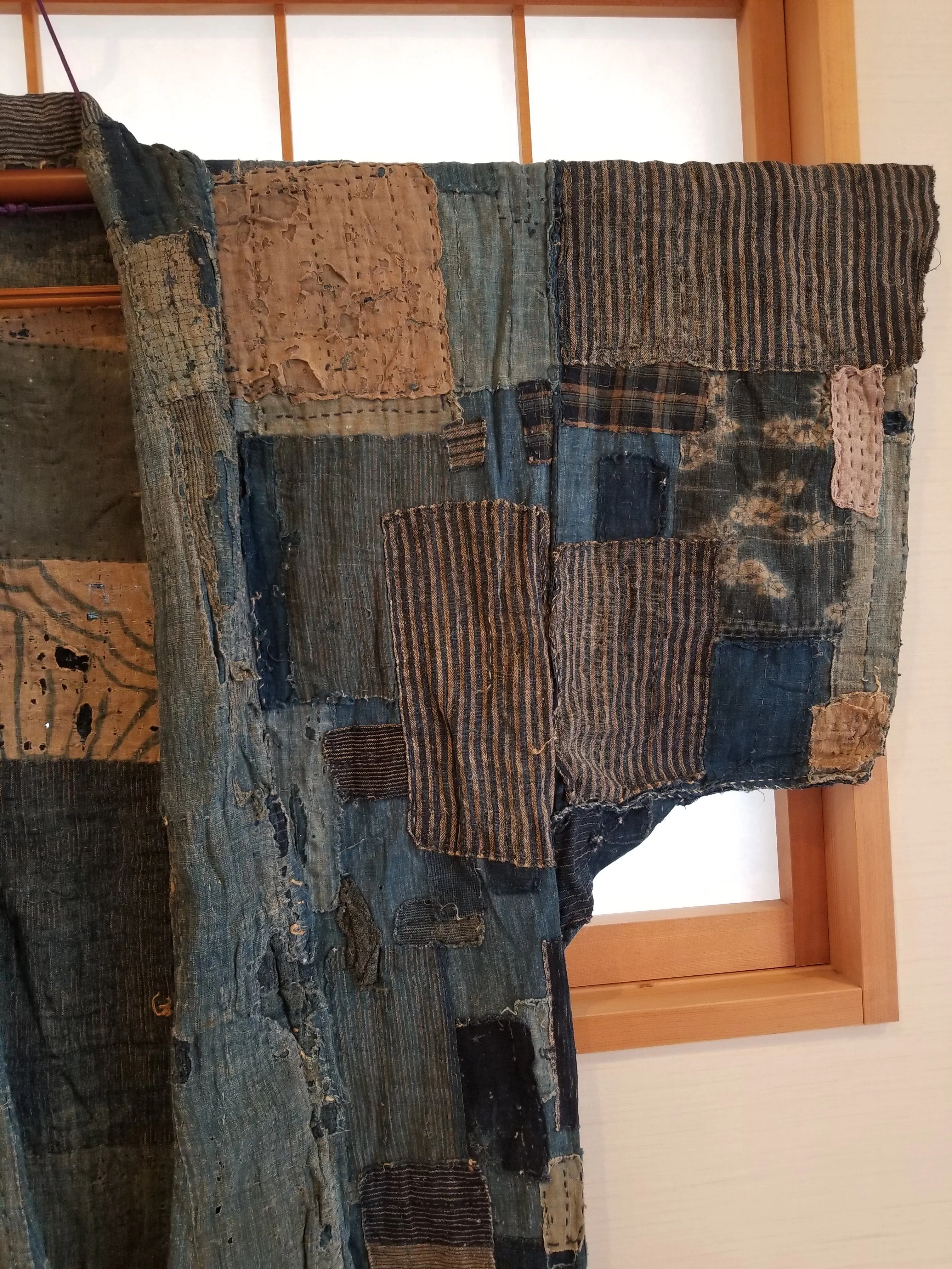 RARE Meiji Era (1900s) Indigo Boro Patchwork Yogi Bodoko Kimono