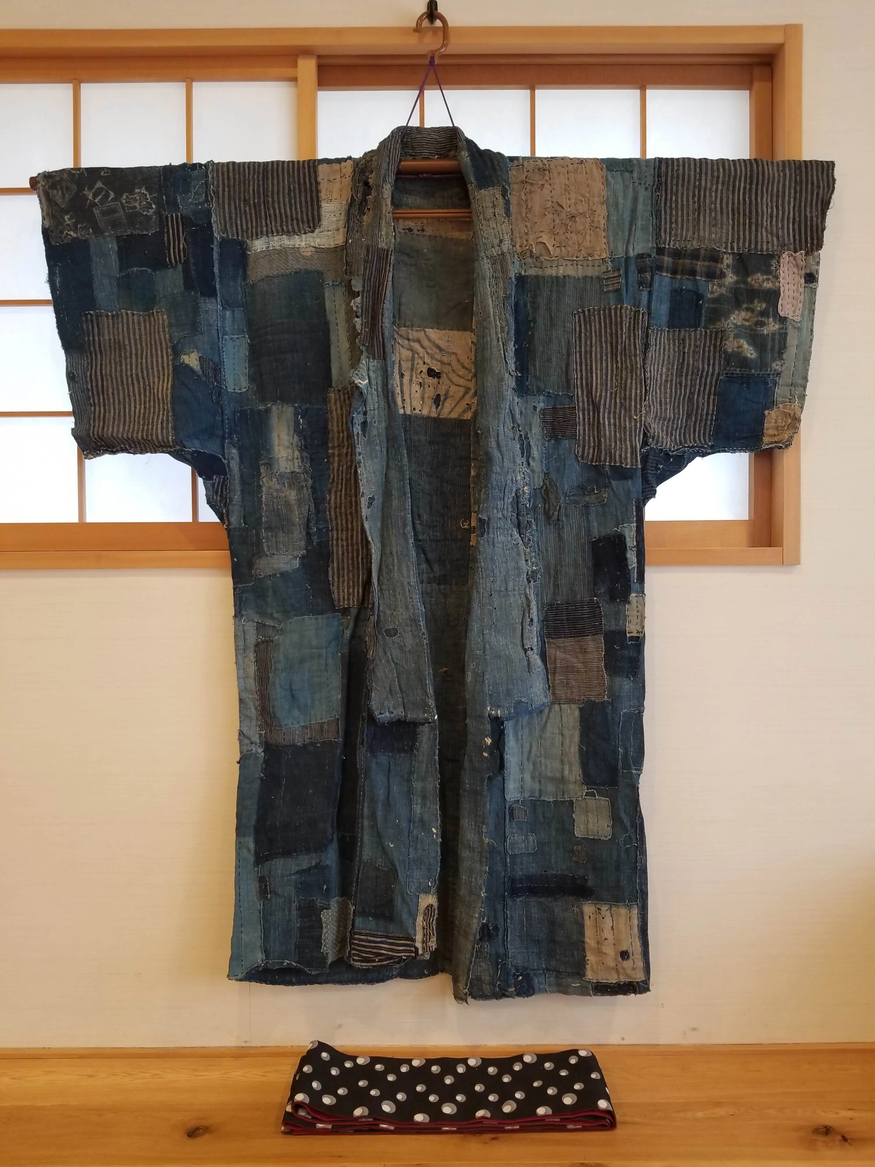 RARE Meiji Era (1900s) Indigo Boro Patchwork Yogi Bodoko Kimono