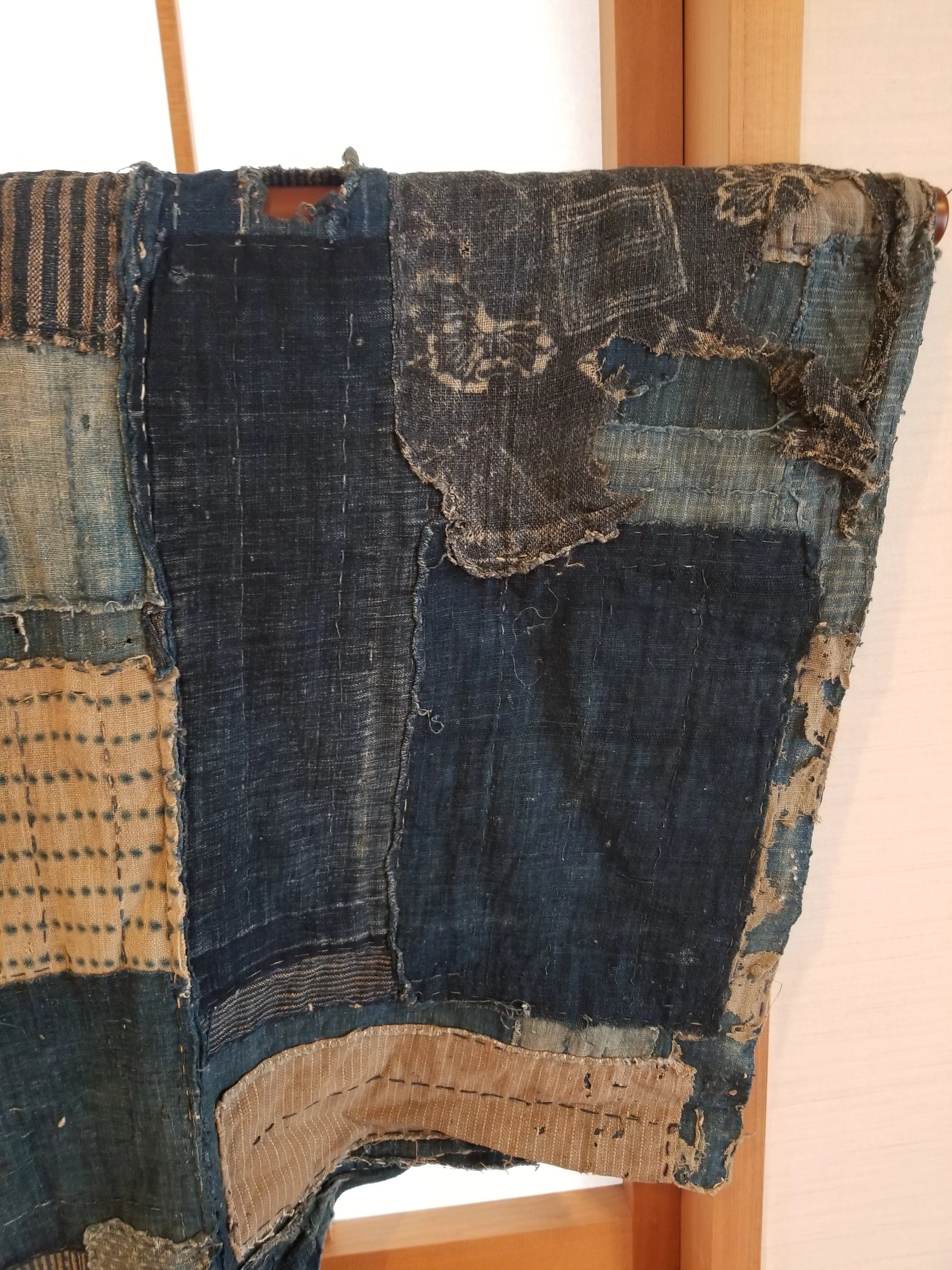 RARE Meiji Era (1900s) Indigo Boro Patchwork Yogi Bodoko Kimono