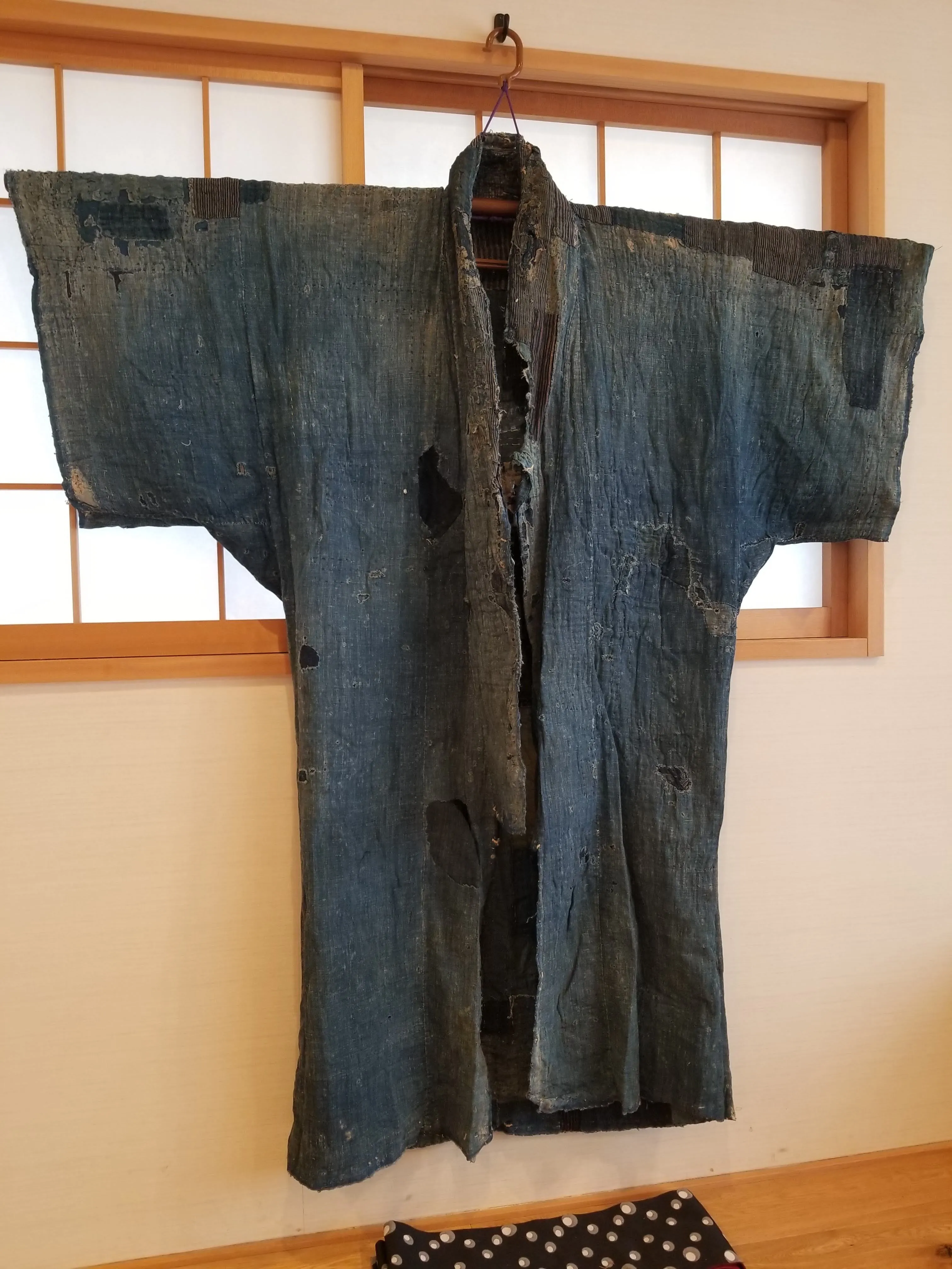 RARE Meiji Era (1900s) Indigo Boro Patchwork Yogi Bodoko Kimono