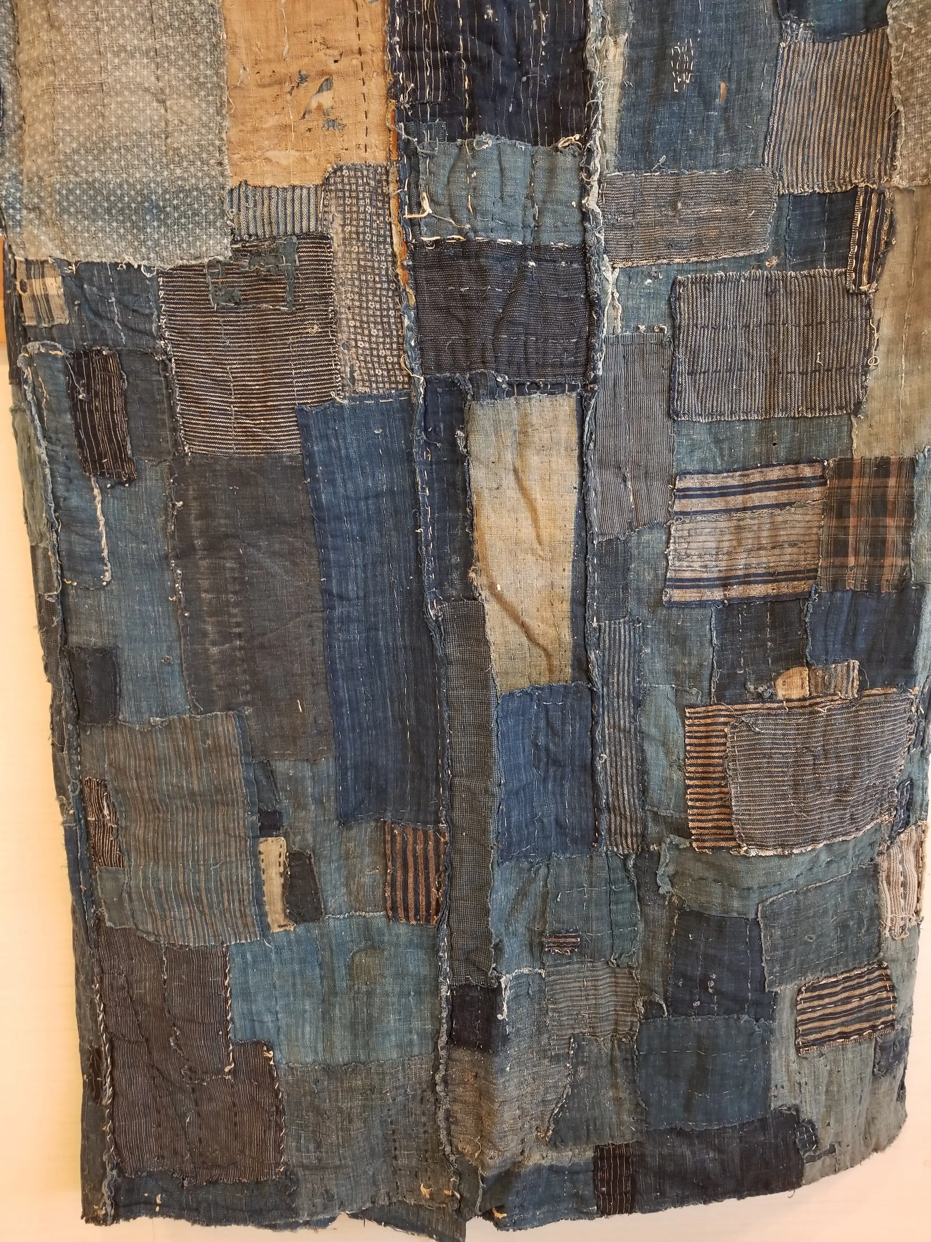 RARE Meiji Era (1900s) Indigo Boro Patchwork Yogi Bodoko Kimono