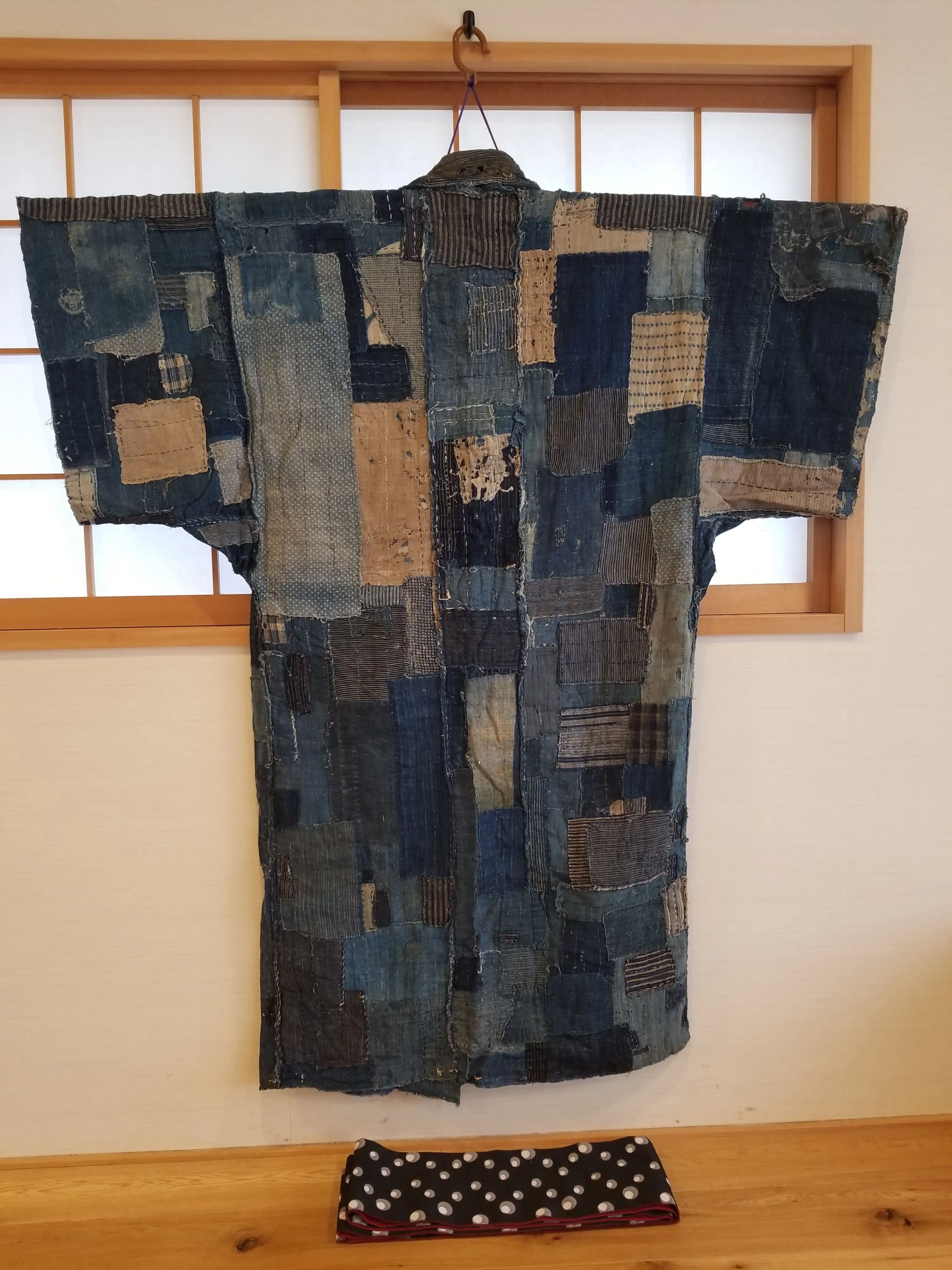 RARE Meiji Era (1900s) Indigo Boro Patchwork Yogi Bodoko Kimono