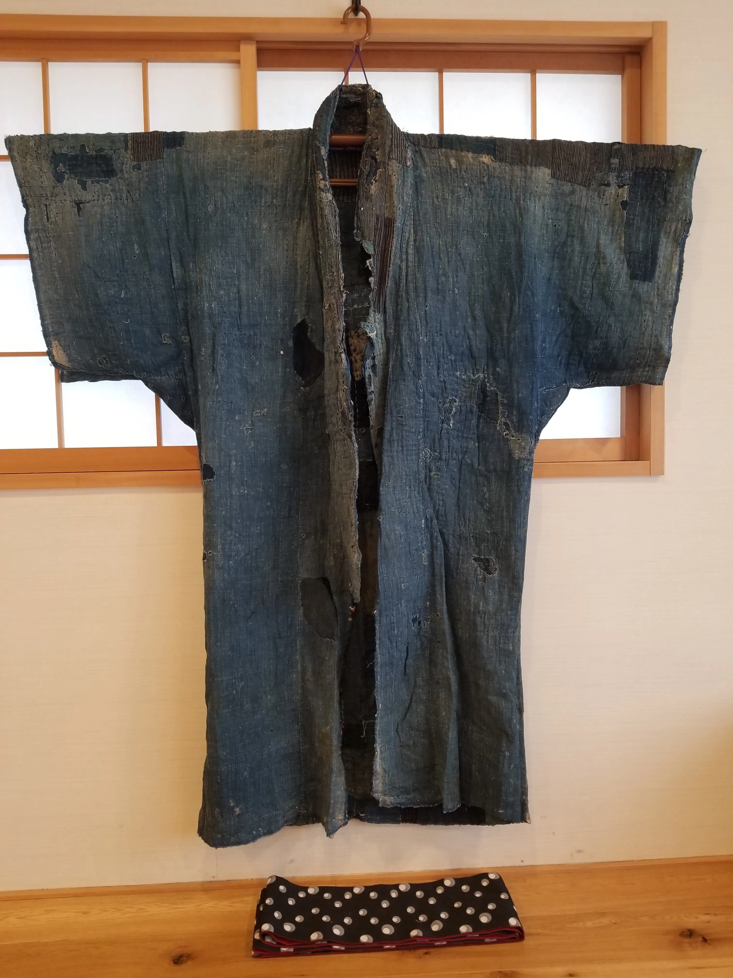 RARE Meiji Era (1900s) Indigo Boro Patchwork Yogi Bodoko Kimono